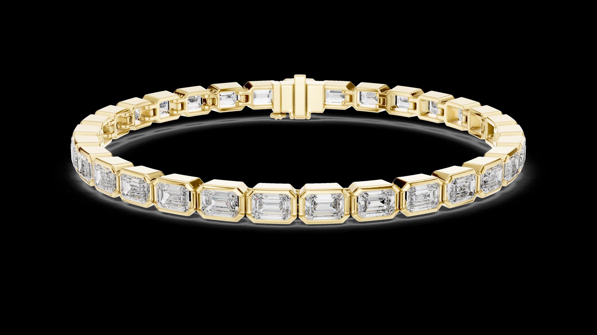 Unique Designer Tennis bracelet. Women's bracelet. High End Jewelry. Gold. Diamond. GLBR0002.