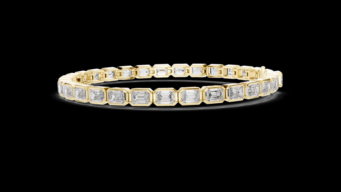 Unique Designer Tennis bracelet. Women's bracelet. High End Jewelry. Gold. Diamond. GLBR0002.