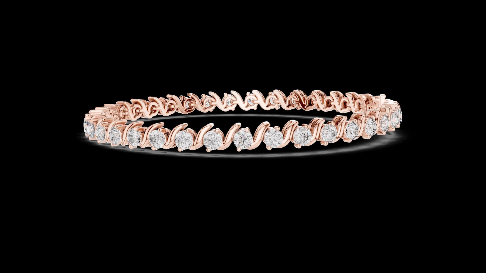 Unique Designer Tennis bracelet. Women's bracelet. High End Jewelry. Gold. Diamond. GLBR0003.