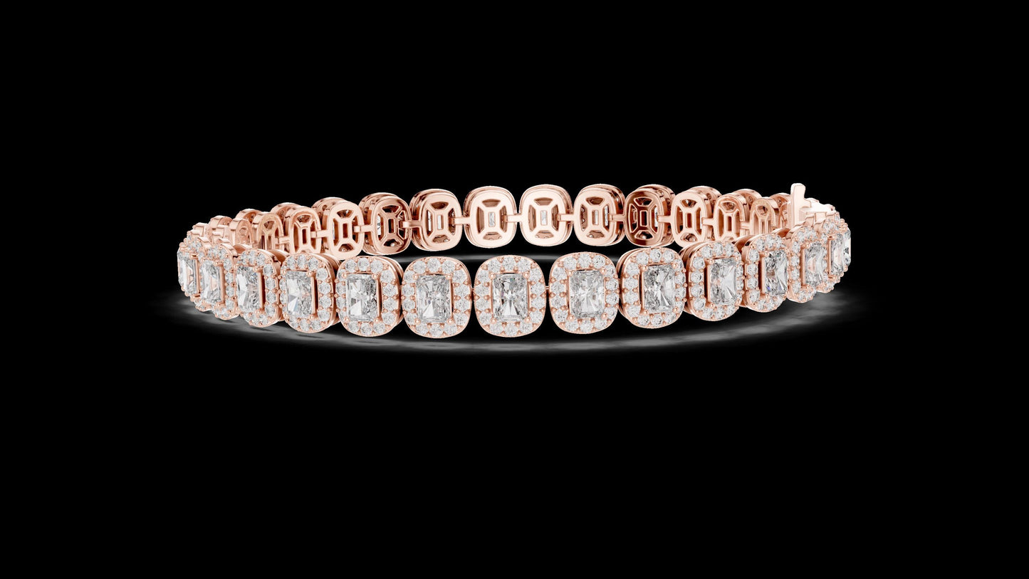Unique Designer Tennis bracelet. Women's bracelet. High End Jewelry. Gold. Diamond. GLBR0006.