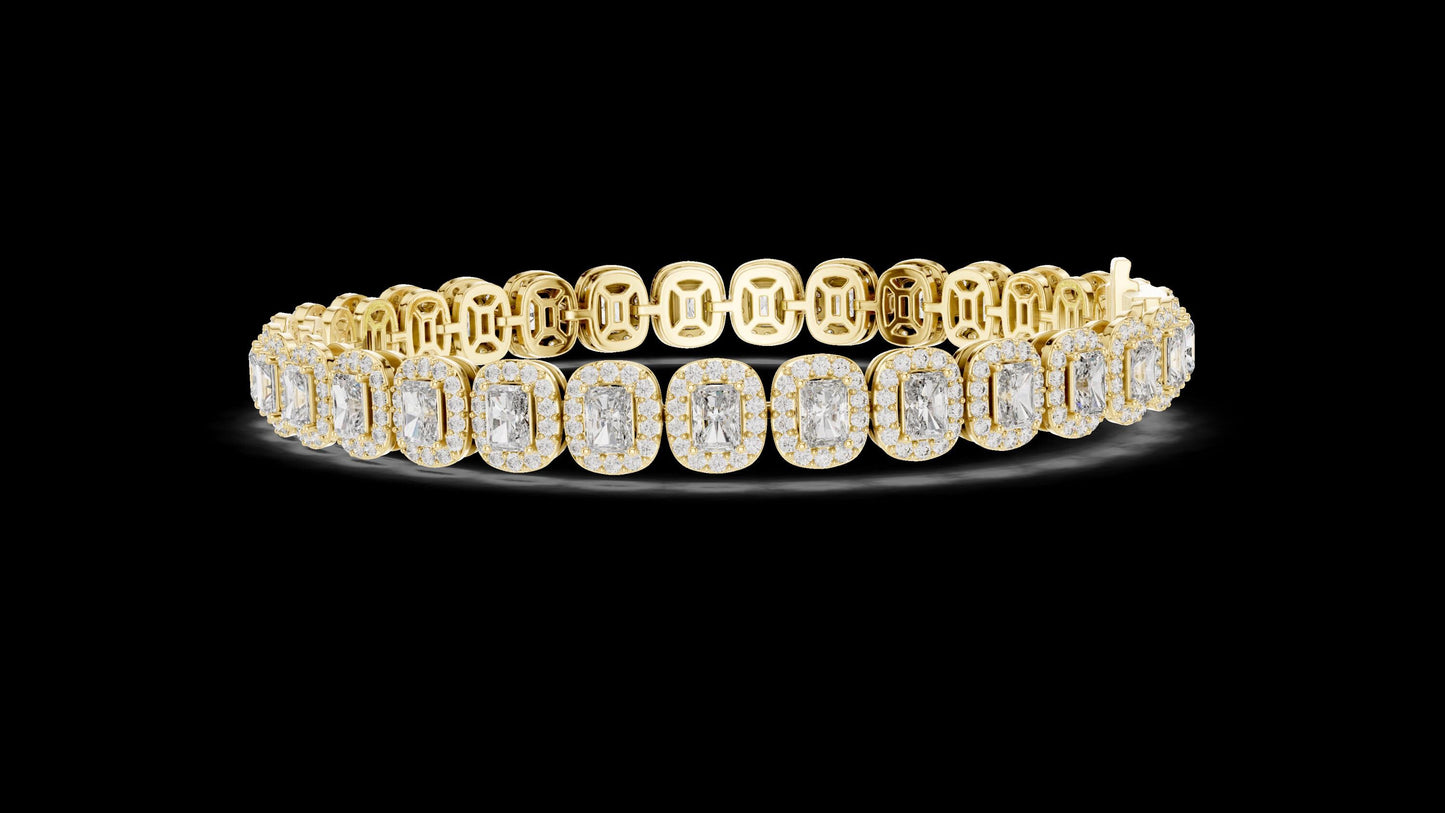 Unique Designer Tennis bracelet. Women's bracelet. High End Jewelry. Gold. Diamond. GLBR0006.