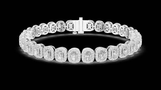 Unique Designer Tennis bracelet. Women's bracelet. High End Jewelry. Gold. Diamond. GLBR0006.