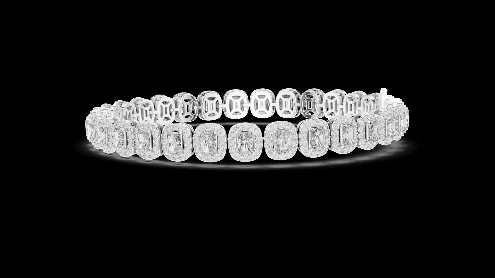 Unique Designer Tennis bracelet. Women's bracelet. High End Jewelry. Gold. Diamond. GLBR0006.