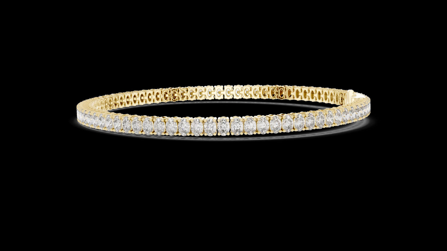 Unique Designer Tennis bracelet. Women's bracelet. High End Jewelry. Gold. Diamond. GLBR0007.