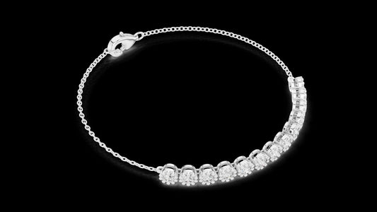 Unique Designer Tennis bracelet. Women's bracelet. High End Jewelry. Gold. Diamond. GLBR0008.