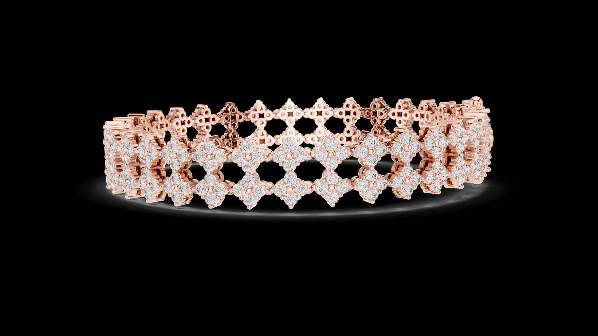 Unique Designer Tennis bracelet. Women's bracelet. High End Jewelry. Gold. Diamond. GLBR0052.