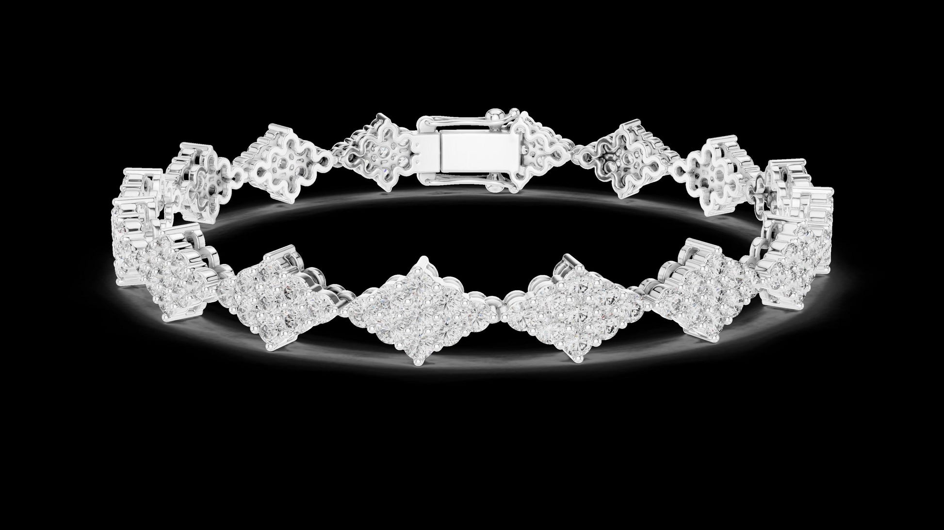 Unique Designer Tennis bracelet. Women's bracelet. High End Jewelry. Gold. Diamond. GLBR0053.