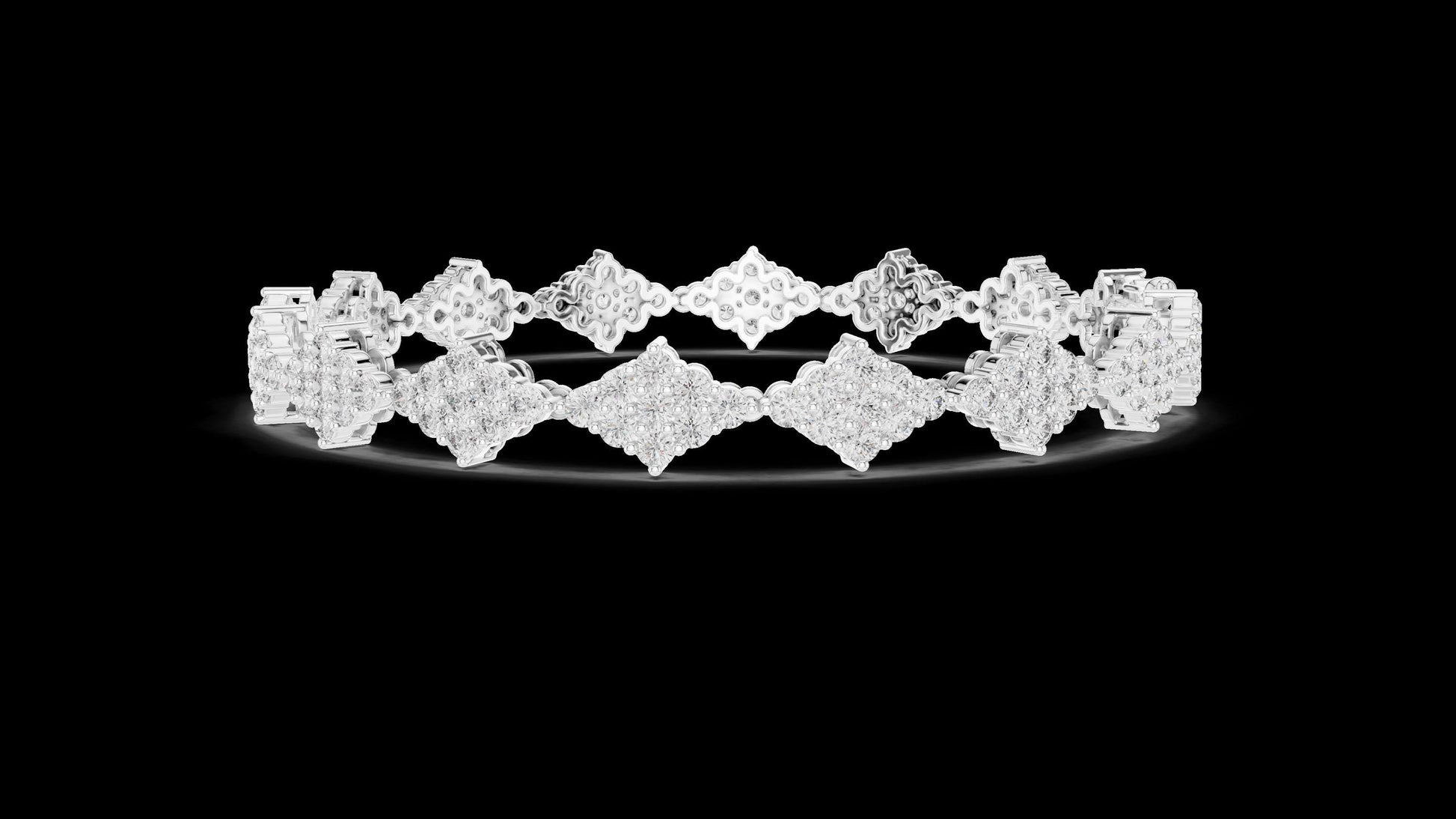 Unique Designer Tennis bracelet. Women's bracelet. High End Jewelry. Gold. Diamond. GLBR0053.