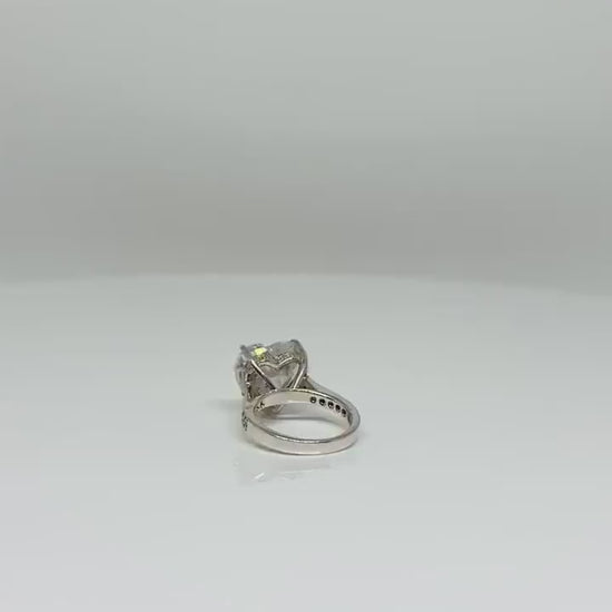 Heart shaped moissanite Statement Ring. Engagement Ring.