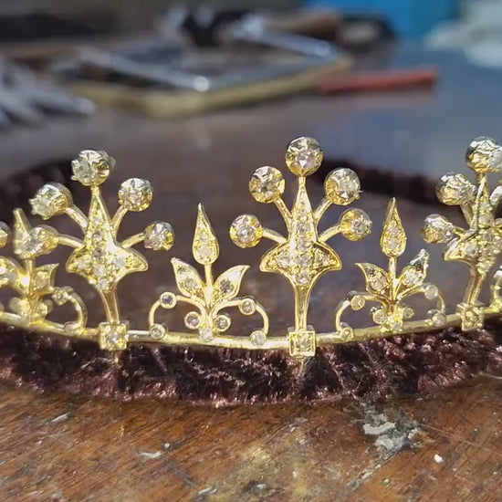 Tiara- 18ct Natural Diamond 925 Sterling Silver Tiara