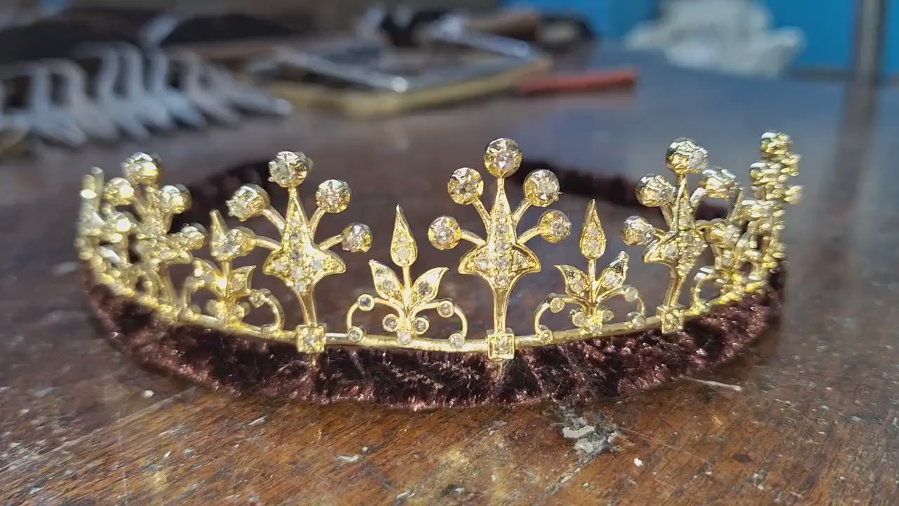 Tiara- 18ct Natural Diamond 925 Sterling Silver Tiara