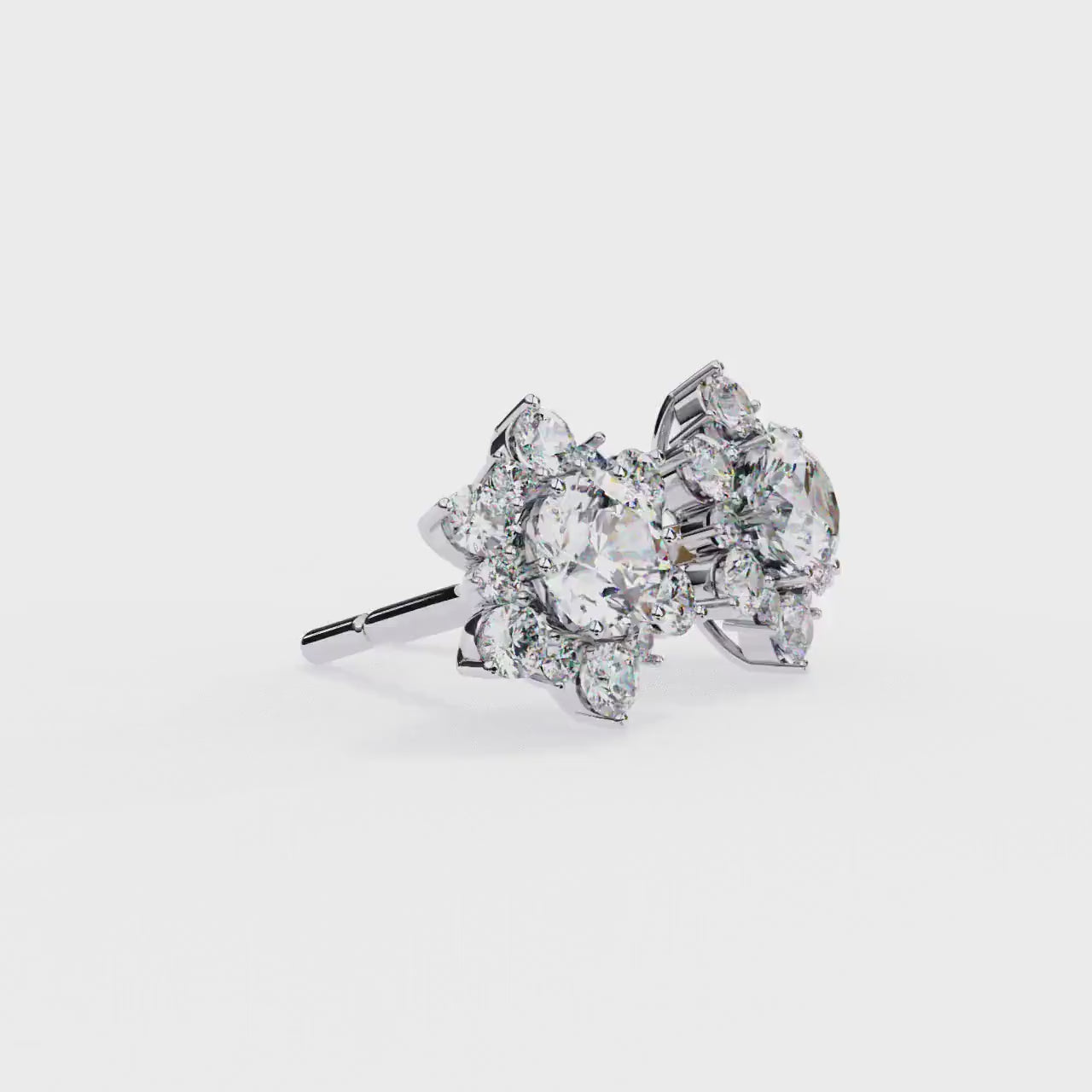 Fine jewelry Earrings. Gold earring. Snow flake Style.