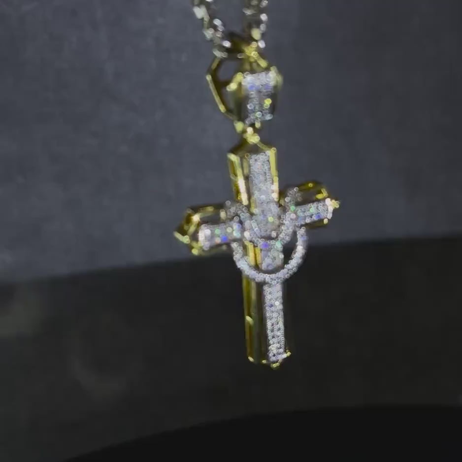 Silver 925 Cross Pendant Iced cross pendant Hip hop Jewelry cross pendant.