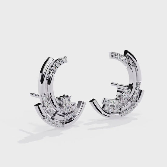 Fine jewelry Earrings. Gold earring. Abstract Style earrings.