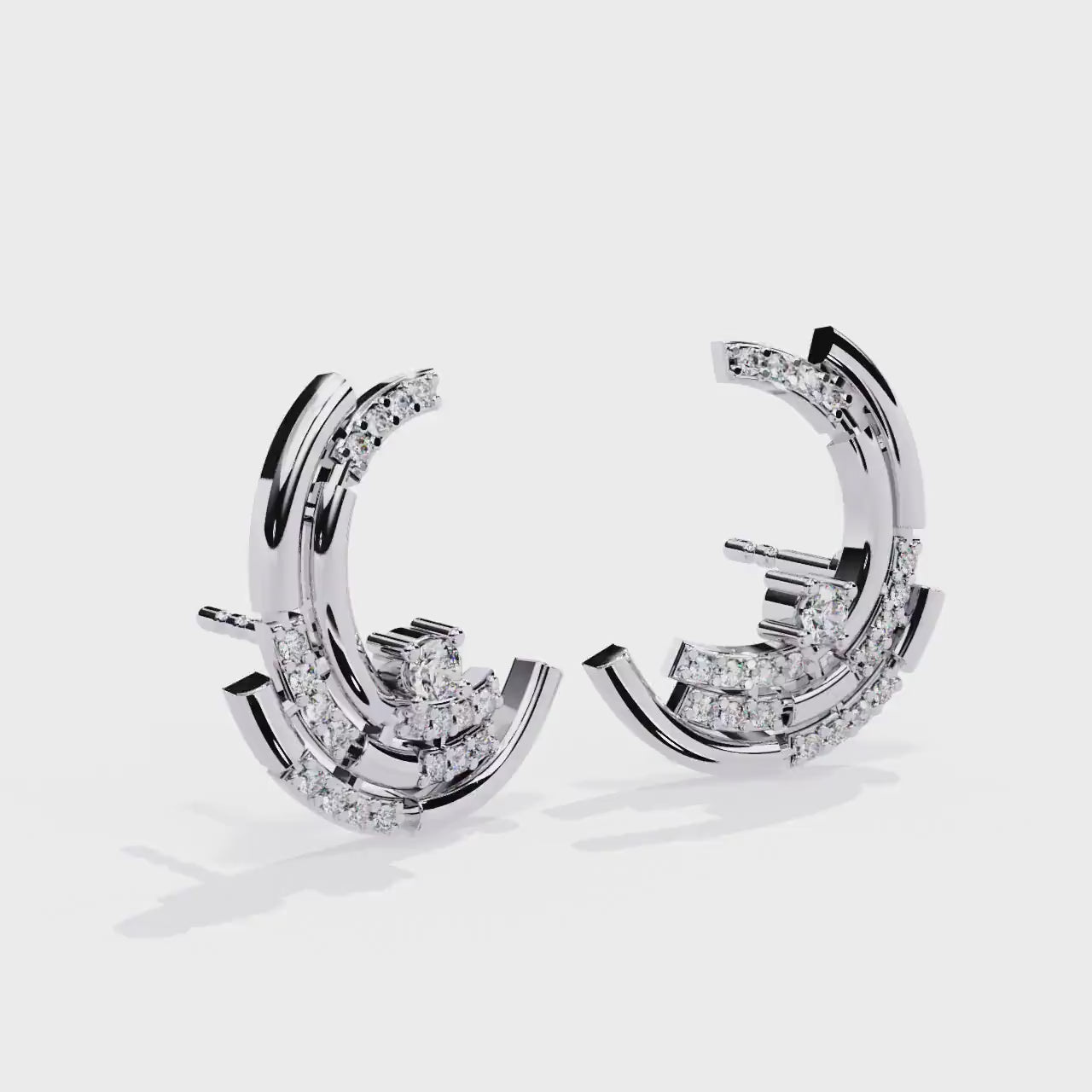 Fine jewelry Earrings. Gold earring. Abstract Style earrings.