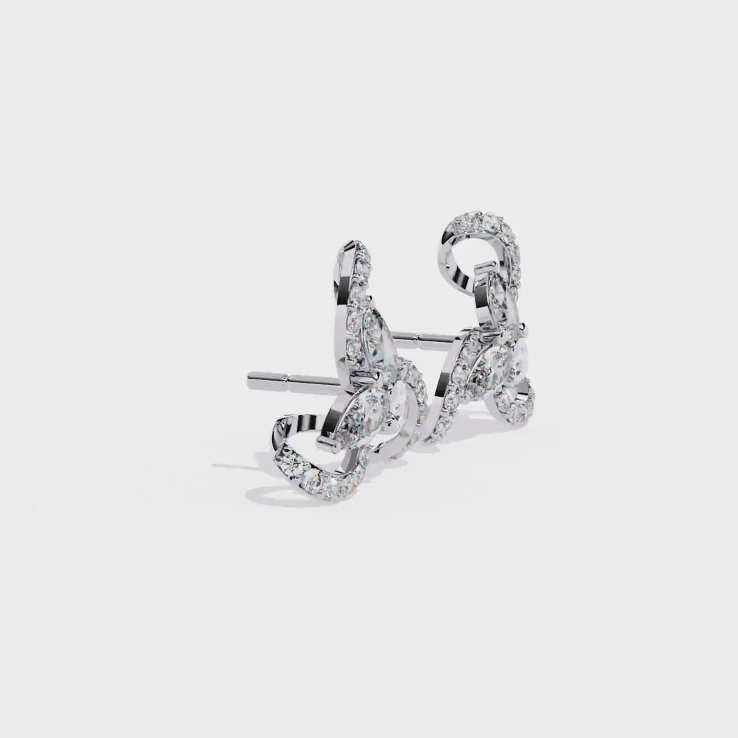 Fine jewelry Earrings. Gold earring. Abstract Style earrings.
