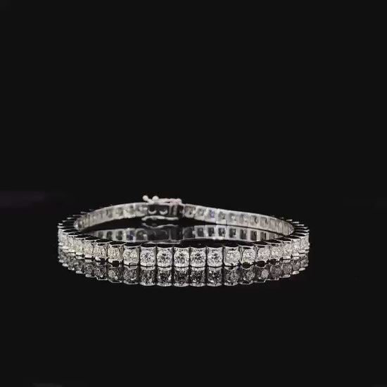 3mm Tennis Bracelet. New Prong less Design.  All natural Diamond. 14 karat solid gold.