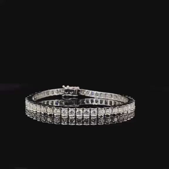 3mm Tennis Bracelet. New Prong less Design.  All natural Diamond. 14 karat solid gold.