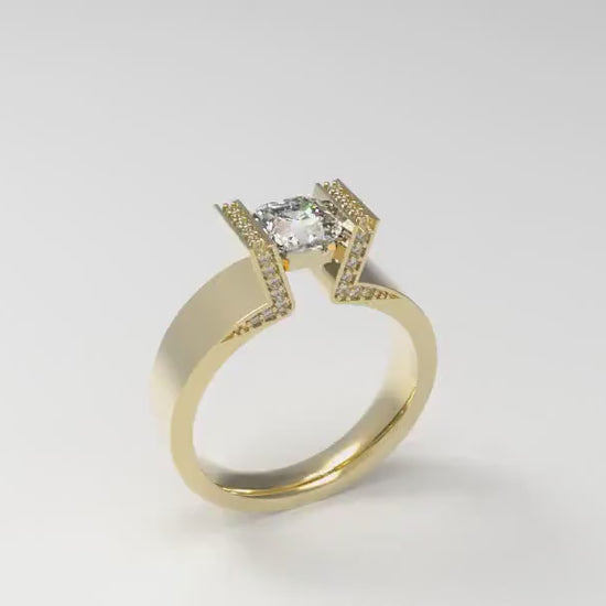 Statement ring G011, High-End Jewelry. Gold Ring. Diamond Ring. Men. Women.