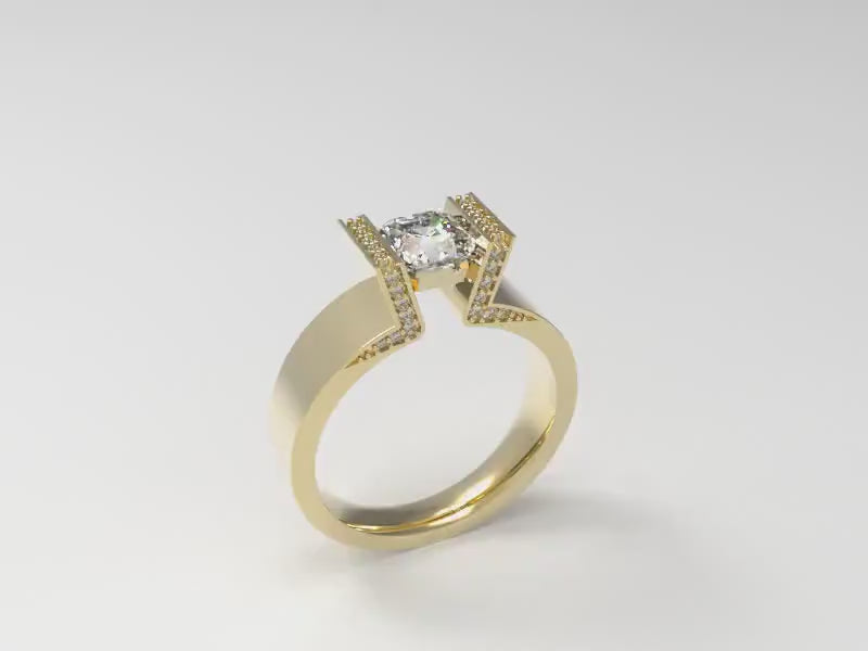 Statement ring G011, High-End Jewelry. Gold Ring. Diamond Ring. Men. Women.