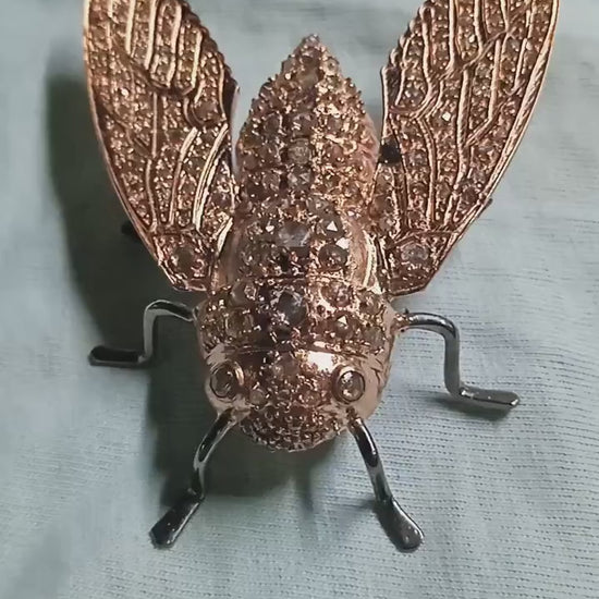 2.5ct Natural Diamond 925 Sterling Silver Bee Brooch