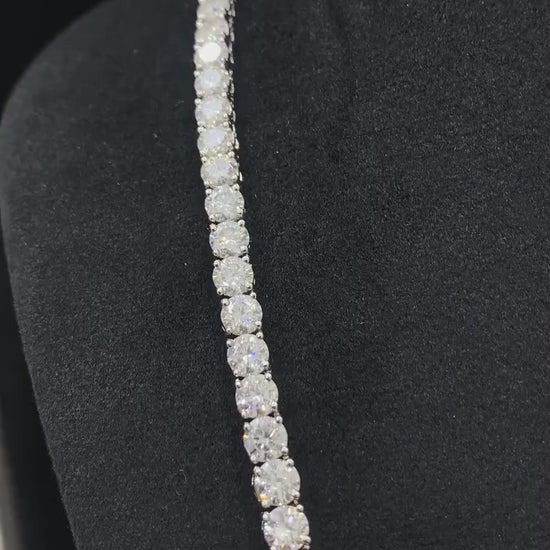 Tennis Chain, Sterling Silver Moissanite. 24 inch Length.